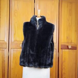 Vintage fur vest reversible fur